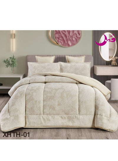 Buy Jacquard Embroidered Summer Bedspread One And A Half 4 Pieces Medium Filling 170x220cm in Saudi Arabia