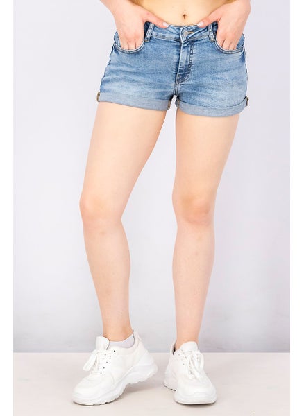 اشتري Women Washed Denim Shorts, Blue في الامارات