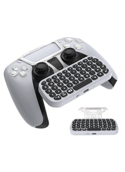 اشتري Controller Keyboard for PS5, Wireless Chatpad, Bluetooth 5.0 Connect, Mini Keyboard/ Gaming Keyboard for PS5 Accessories, No Input Delay, Play 30 Hours في السعودية