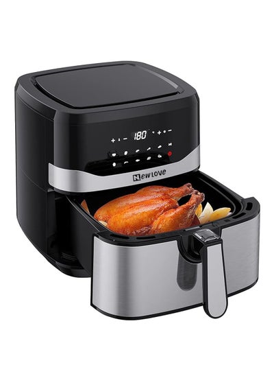 Buy New Love Air Fryer 1600W Motor 9.2L Capacity with Touch Screen for Less-oil Grilling, Frying, Baking, and Roasting-Silver‎/Black in UAE