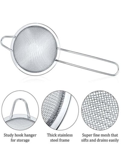 Fine Mesh Strainer Stainless Steel Conical Sieve Tea with Long Handle ...