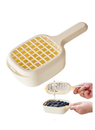 Buy Food Strainer Drainer Bowl, Fruit and Vegetable Strainer Best Kitchen Accessories, Drainer Basket with Handle, Washable Fruit and Vegetable Basket, Microwavable Food Organizer Leakable Sieve, White in UAE