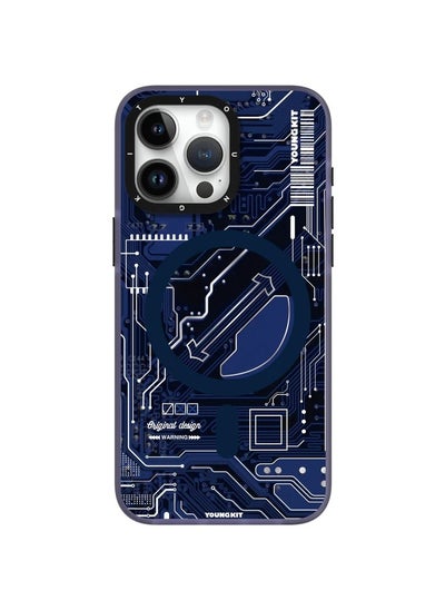 اشتري Magnetic Technology Circuit (MagFit) compatible with MagSafe case for iPhone 15 Pro Max cover Full Protection, Slim Thin Matte Anti-Scratch, Soft Bumper, Translucent Matte Hard Back Cover - Dark Blue في الامارات