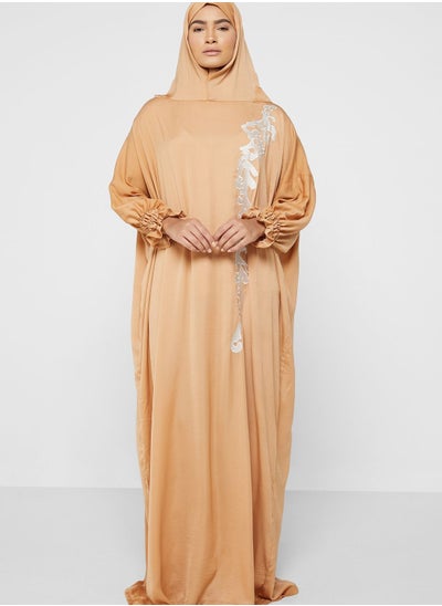 Buy Embroidered Detail Cuff Prayer Dress in UAE