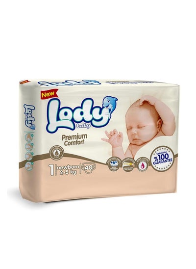 Buy Lody Baby Diaper - New Born  40 pieces 2-5kg in Saudi Arabia