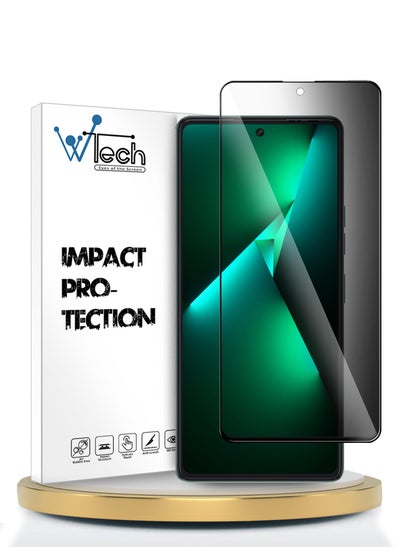 Buy Premium E2E Privacy Full Glue Full Cover Tempered Glass Screen Protector For Tecno Pova 6 4G / Tecno Pova 6 Pro 5G 2024 Clear/Black in UAE