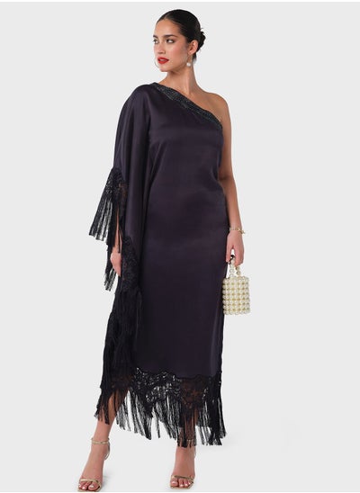 اشتري Lace Patched Fringe Kaftan في السعودية