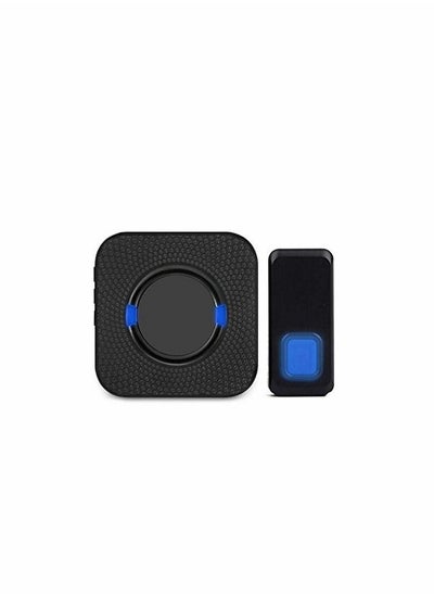 Buy Wireless Door Bell Cordless Doorbell Waterproof Doorbells for Home Office Apartment Hotel Warehouse Anti-Theft, 1 Receiver & 1 Transmitters (UK Plug, Black) in Saudi Arabia