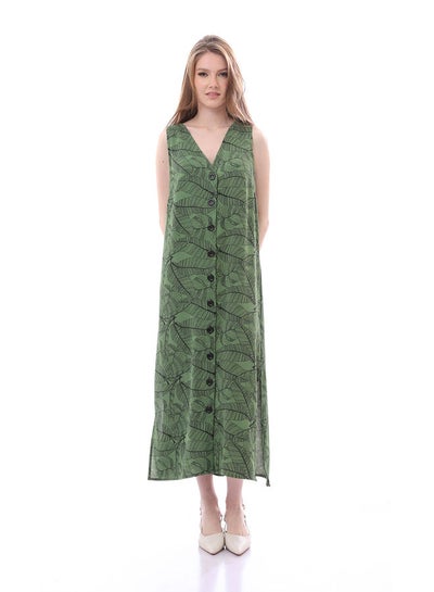 Buy Comfy Slip On Olive Dress With Side Slits in Egypt