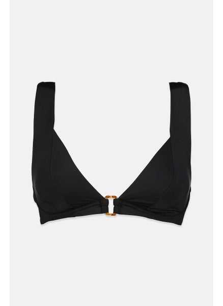 Buy Women Plain Non Padded Bikini Top, Black in Saudi Arabia