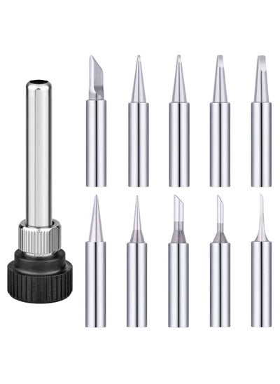 اشتري SYOSI, 10Pcs 900M Lead-Free Solder Iron Tip Replaceable Soldering Tip Kit with Welding Sleeve for Hakko Quick Aoyue Yihua Maplin ABF Soldering Station في الامارات