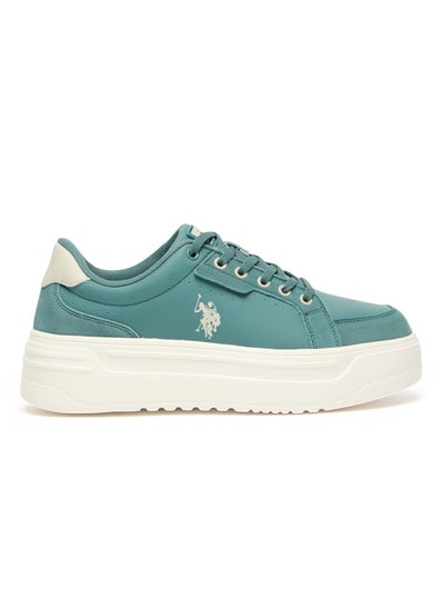 Buy Women's Mint Platform Sneakers - Low-Top Casual Lace-Up Design with Comfort Cushioned Sole for Everyday Wear in UAE