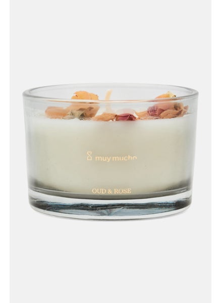 اشتري Oud And Rose Scented Candle, Cream في الامارات