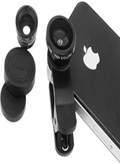 Buy High Quality 3-in-1 Universal Clip Lens for Mobile Phones & Tablet - Black in Egypt