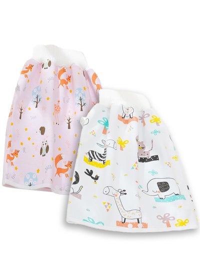 Buy 2 Pcs Toddler Training Waterproof Diaper Skirt For Baby Girls in UAE