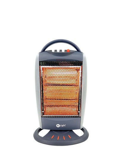 Buy Mr.Light 3 Bar Halogen Heater with Carry Handle, Safety Tip-Over Switch, 1200W, Gray in UAE