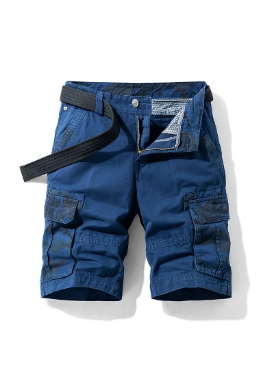 Buy Summer Mens New Casual Cargo Shorts Blue in Saudi Arabia