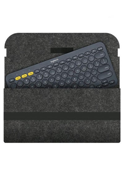 اشتري Keyboard Cover, Keyboard Cover for Logitech K380 Bluetooth Multi-Device Wireless Keyboard Felt Travel Bag Protective Sleeve Pouch (Black) في الامارات