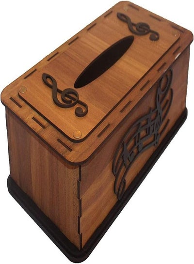 اشتري Wooden Tissue Box Cover - Laser MDF Musical Note Design في مصر