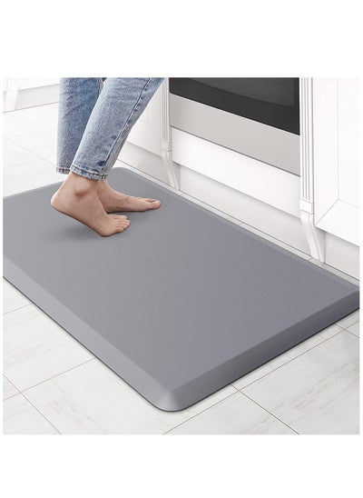 Buy Kitchen Mat,  Waterproof Non-Slip Kitchen Rugs, Ergonomic Foam Floor mat for Kitchen, Laundry, Home, Office 44*70CM Grey in Saudi Arabia