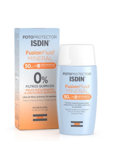 Buy Fotoprotector Fusion Fluid Mineral SPF 50 UVA UVB Sunscreen Face Cream Waterproof Sun Protection Moisturizer 50ml in UAE