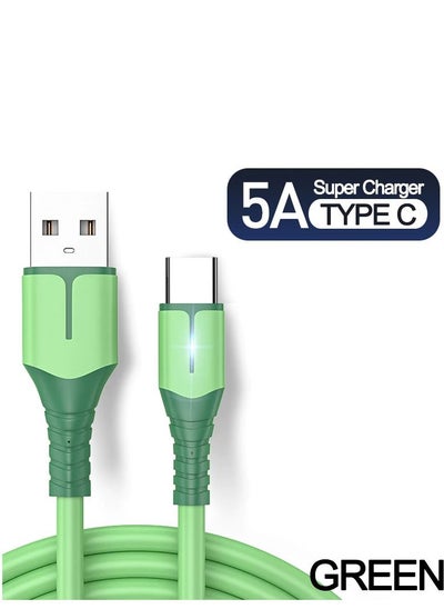 Buy 5A Type C Fast Charging Cable Micro USB Charger Green in Saudi Arabia