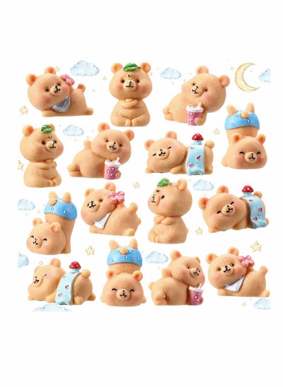 اشتري Cake Topper, Resin Mini Bears Figurines, Bear Animal Figurines DIY Crafts Ornament, for Home Party Cake Garden Plant Pots Decorations, 15 Pcs في السعودية