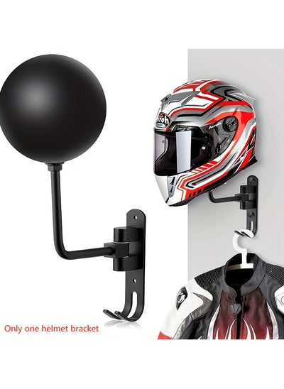 Buy 1Pcs Motorcycle Helmet Rack Wall Mount 180 Degree Rotation Metal Bike Helmet Holder Mount Bicycle Helmet Display Hanger Stand in Saudi Arabia