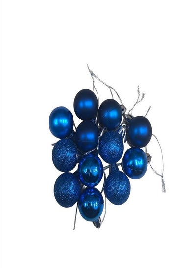 Buy Decorative Balls for Christmas 12 Pieces -3cm blue in Egypt