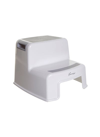 Buy 2-UP Toddler Step Stool, Slip Resistant - White And Grey in Saudi Arabia