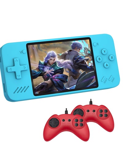 Buy Retro Handheld Game Console Gifts for Kids and Adults, Built in 600 Classic FC Video Games, 3.5-Inch 5000mAh Rechargeable Portable Mini Game Player with 2 Gamepads, Support TV Out & Two Players（Blue in UAE