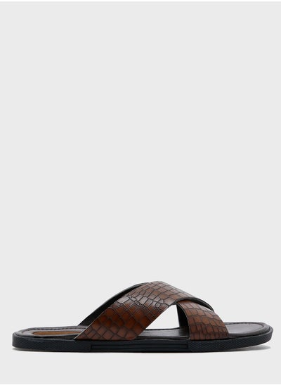 Buy Croc Embossed Casual Sandals in Saudi Arabia