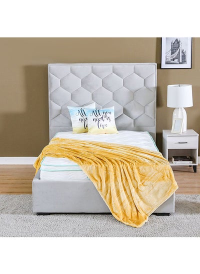 Buy Vegas Solid Blanket Single 100% Polyester Soft Cozy Throw Blanket Lightweight Home Decorative Blankets For Bedroom 150x200 cm Gold in UAE