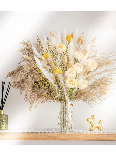 Buy Mericka - 94 pcs Luxury Gift Box Beautiful Pampas Grass Bouquet Decor | Long-Lasting Dried Flowers Bouquet for Boho Home Decor and Boho Wedding Decor (The Designer Bouquet) in UAE