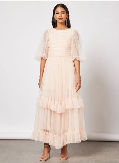 Buy Gathered Bodice Tulle Dress in UAE