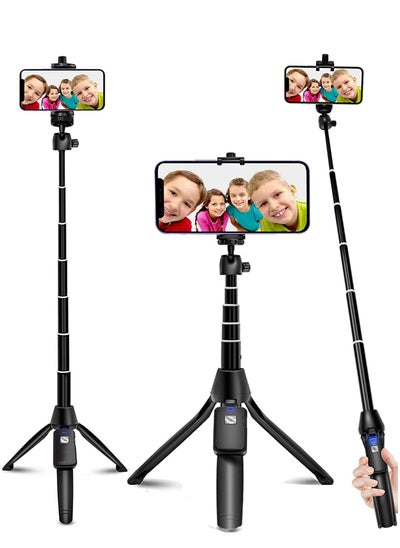 اشتري Selfie Stick, 40 inch Extendable Selfie Stick Tripod,Phone Tripod with Wireless Remote Shutter Compatible with iPhone 12 11 pro Xs Max Xr X 8Plus 7, Android, Samsung Galaxy S20 S10,Gopro and More في الامارات