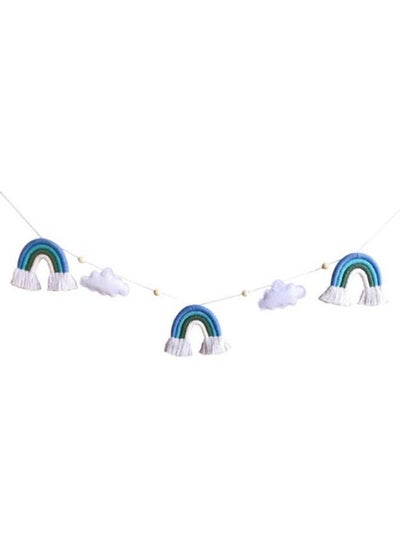 اشتري 2-Piece Children's Room Cloud Shape Bead String Ornaments Blue/White 1.3meter في الامارات