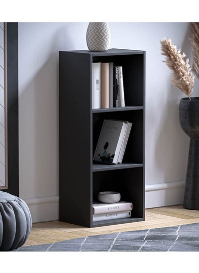 Buy Bookcase and accessory Display Unit of wood 3Tier Black in Egypt