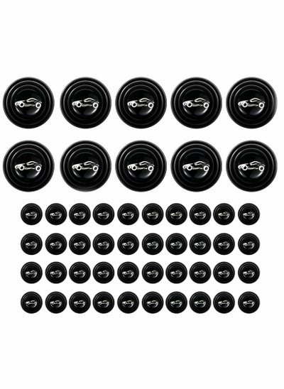 اشتري 50pcs Car Door Shock Absorber, Self Adhesive Pvc Anti-collision Soundproof Protection Sticker, Edge Protector for Side Guard Bumper Trunk (Black) في السعودية