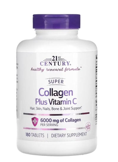 Buy Super Collagen Plus Vitamin C, 6000 mg, 180 Tablets in Saudi Arabia