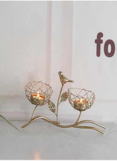 اشتري Vintage Golden Iron Candle Holder في الامارات