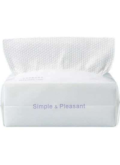 Buy Extra Thick Large Disposable Cotton Face Towels - Lint-Free Makeup Removal Wipes for Sensitive Skin Care (100 Sheets) - Reusable and Ideal for Gentle Cleansing. in UAE