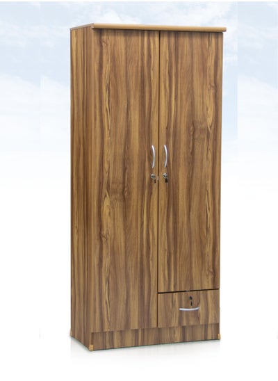 Buy 2 Door Wooden Wardrobe Cabinet Cupboard Engineered Wood Perfect Modern Stylish Heavy Duty | Golden Teak Color in UAE