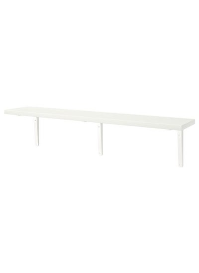 Buy Shelf With Bracket White 120X20 Cm in Saudi Arabia