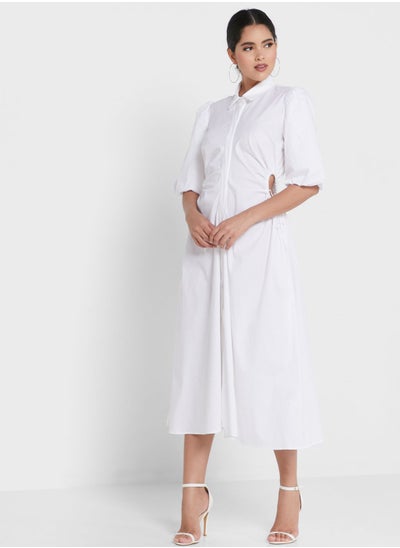 Buy Puff Sleeve Knitted Dress in UAE