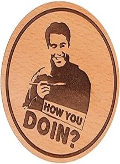 Buy Laser Crafts How Are You Friends Logo Laser Engraved Wood Coaster 9.5cm Diameter in Egypt