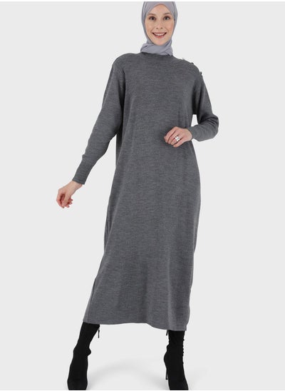 Buy High Neck Knitted Dress in Saudi Arabia