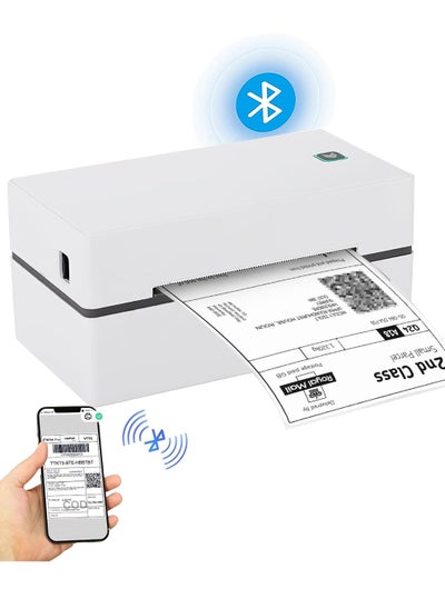 Buy Wireless Bluetooth Label Printer, 10X15cm, Sticker Printer for Shipping Packages, Thermal Printer for Phones and PCs, Barcode Printeror for Home Small Business,  Easy Setup Compatible USPS FedEx in Saudi Arabia