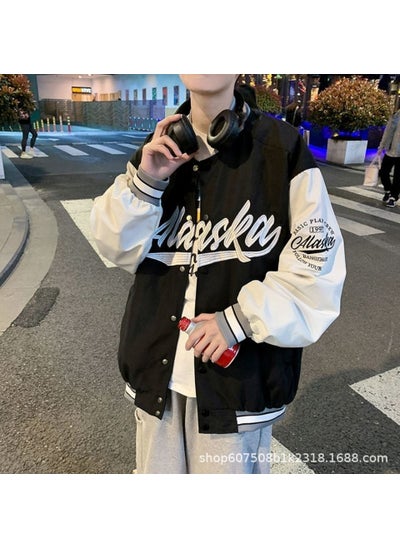 اشتري Mens Baseball Jacket Spring 2023 Casual Trendy C1 embroidery Black في الامارات