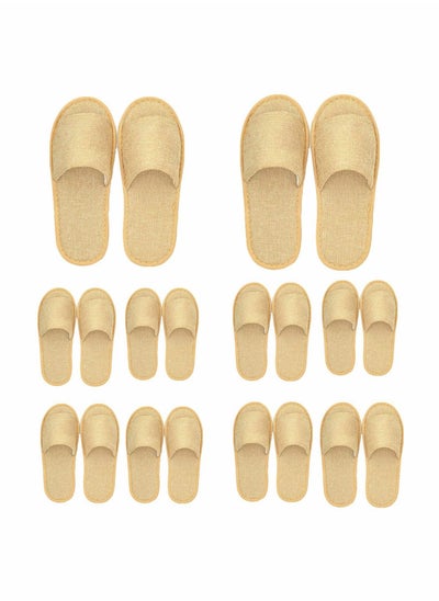 Buy Spa Slippers Open Toe Slippers, Washable, Disposable, Fluffy Guests for Home, Hotel Use, Spa, Party Guest, and Travel, Fits Most Men Women, 10 Pairs in UAE